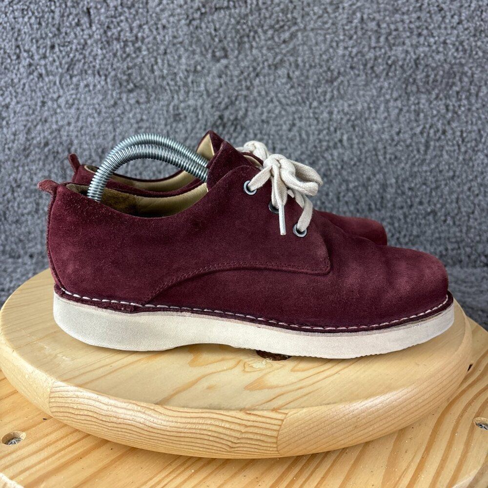 Samuel Hubbard Derby Mens 7.5 Red Suede Vibram Oxford Shoes Made in Portugal - Picture 4 of 11